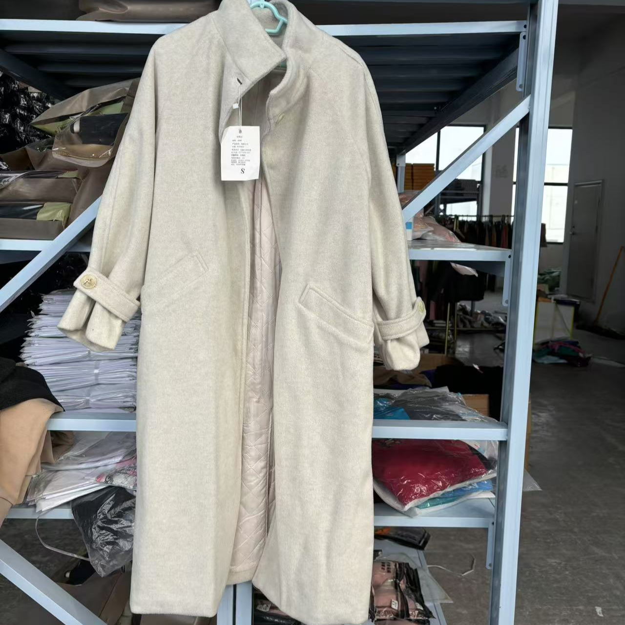 韩版网红新款设计感宽松百搭毛呢大衣