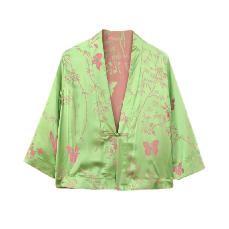 竹枝词双面双穿设计师款缎面提花外套#6658古风套装蓝色春夏Q111