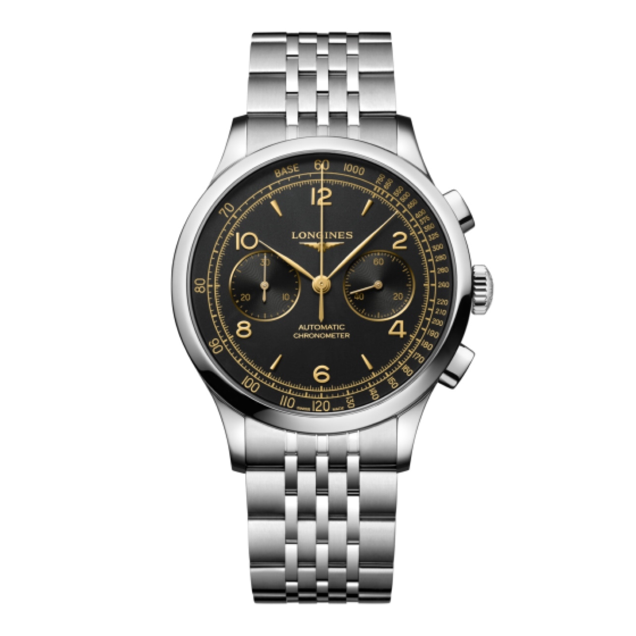 99新 Longines/浪琴 开创者921/40mm/黑条双刻双眼/男士时尚黑盘