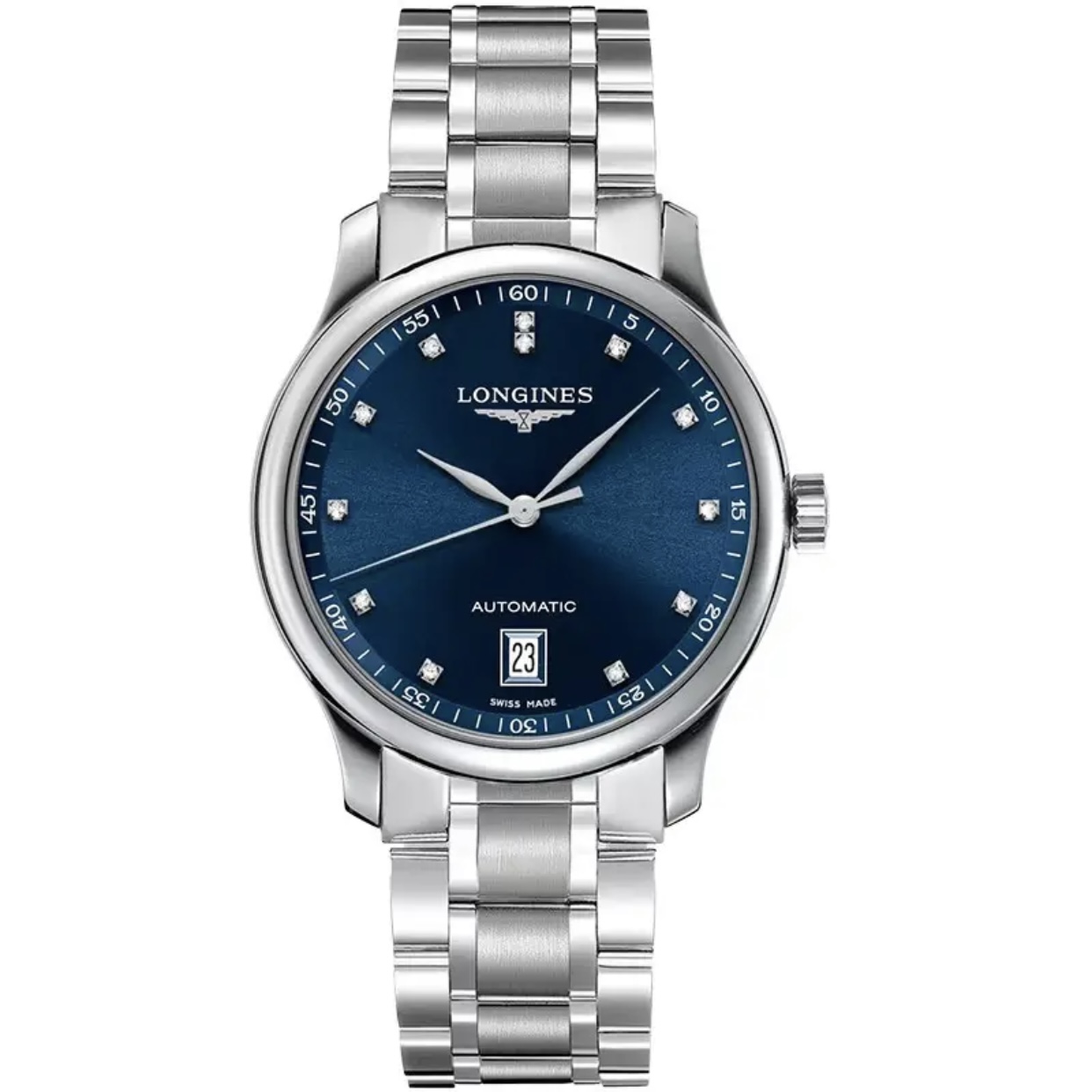 99新 Longines/浪琴 名匠628/38.5全自动机械/瑞士名表经典蓝色