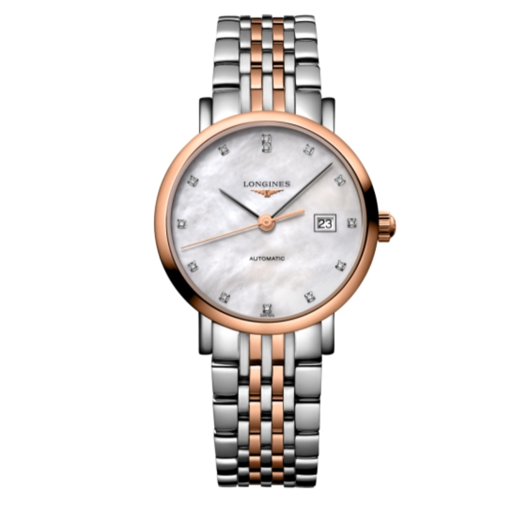 99新 Longines/浪琴 博雅310/29自动机械女表白贝母金钻刻度/钢带