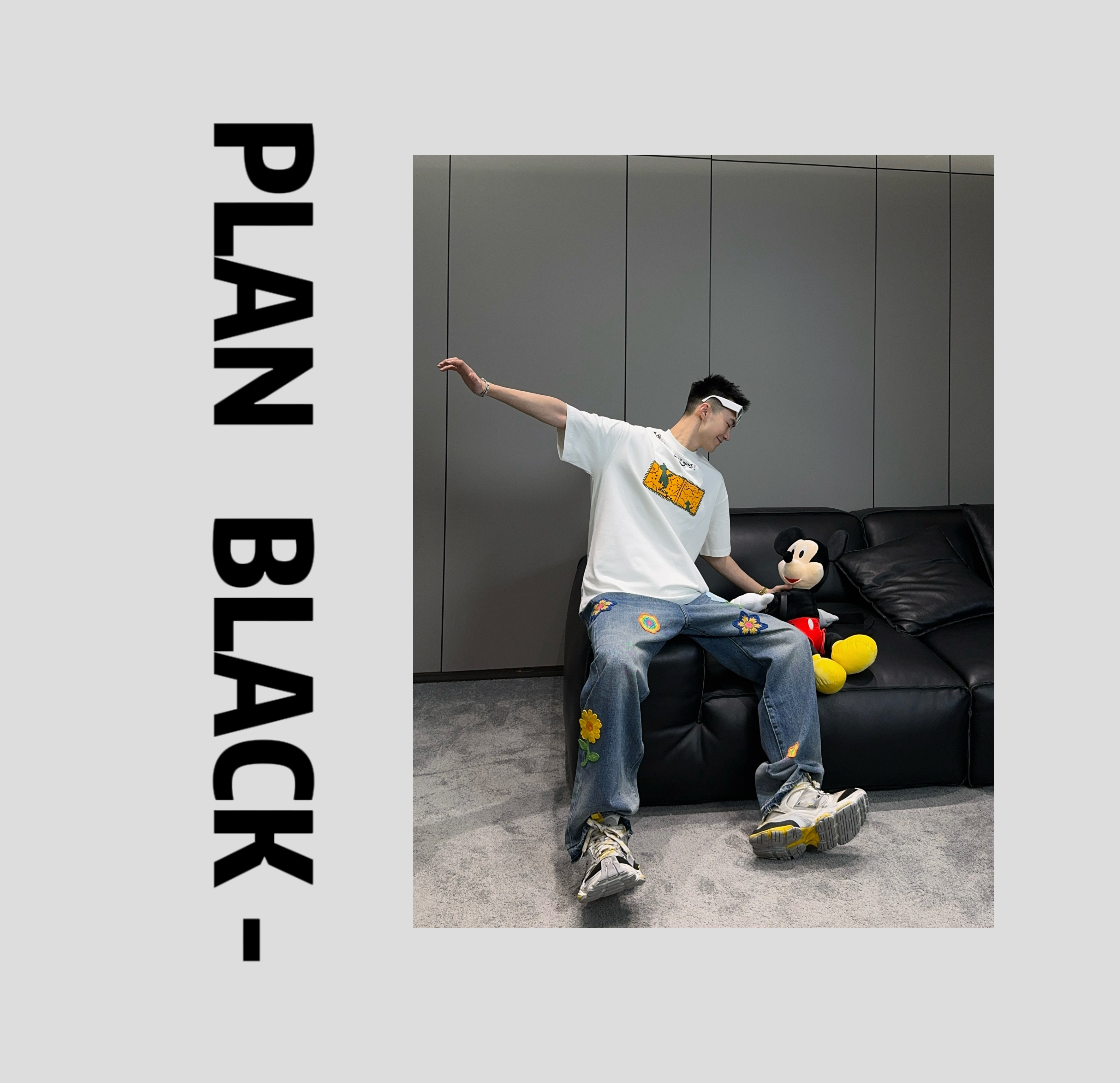 RICH陈发财【恐龙家族】原创潮流单品涂鸦英文短袖小领口T恤3688