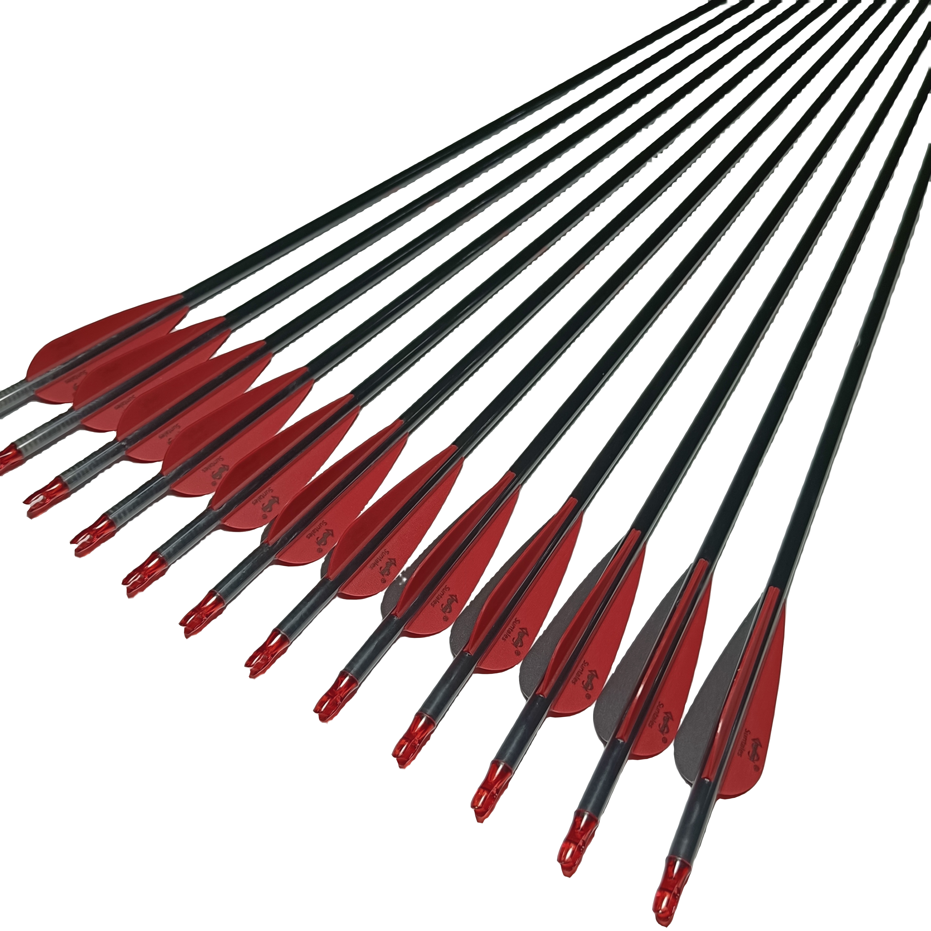 逐日碳箭6.2内径黑杆千三复合胶羽箭碳纤维碳素箭