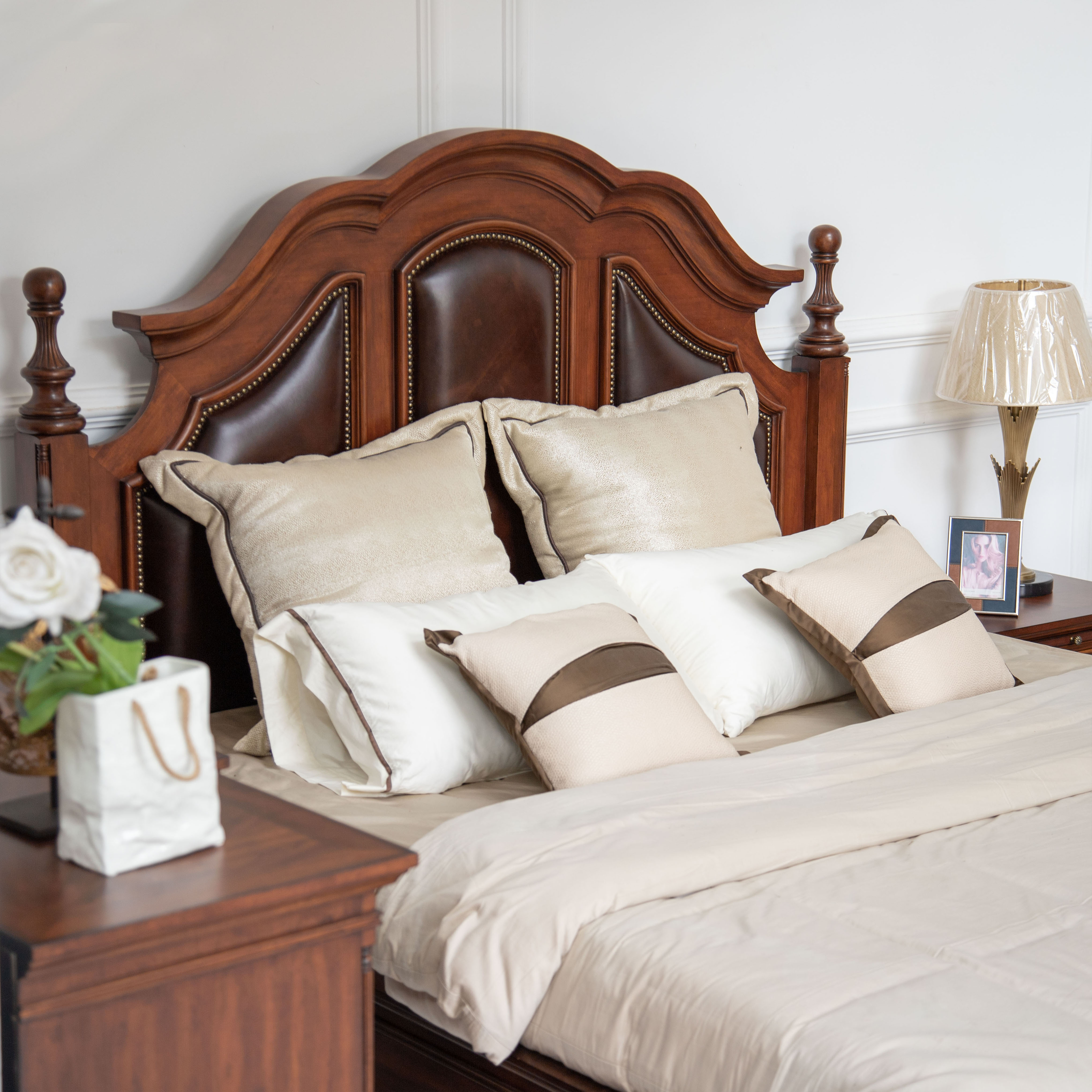 Michael will迈克威尔高端美式家具伊丽莎白系列油腊皮床主卧古典