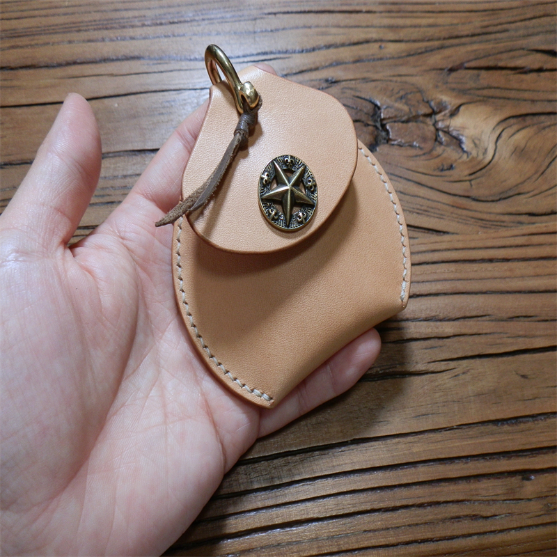 手工定做植鞣革头层牛皮可养牛变色复古真皮耳机包个性小巧零钱包