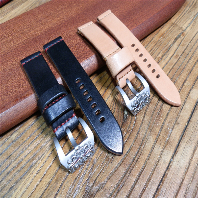 手工定制植鞣头层牛皮美鞍枥木昭南马缰革加厚手工真皮通用表带