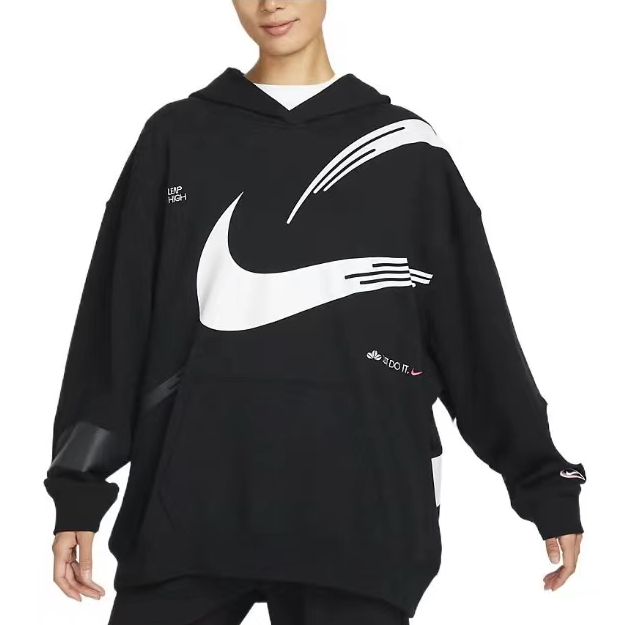 Nike耐克女子OVERSIZE风针织印花时尚连帽衫卫衣宽松FD4798