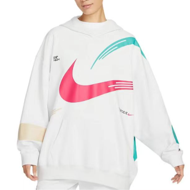 耐克Nike女子印花宽松运动休闲时尚Oversize连帽套头衫卫衣FD4798