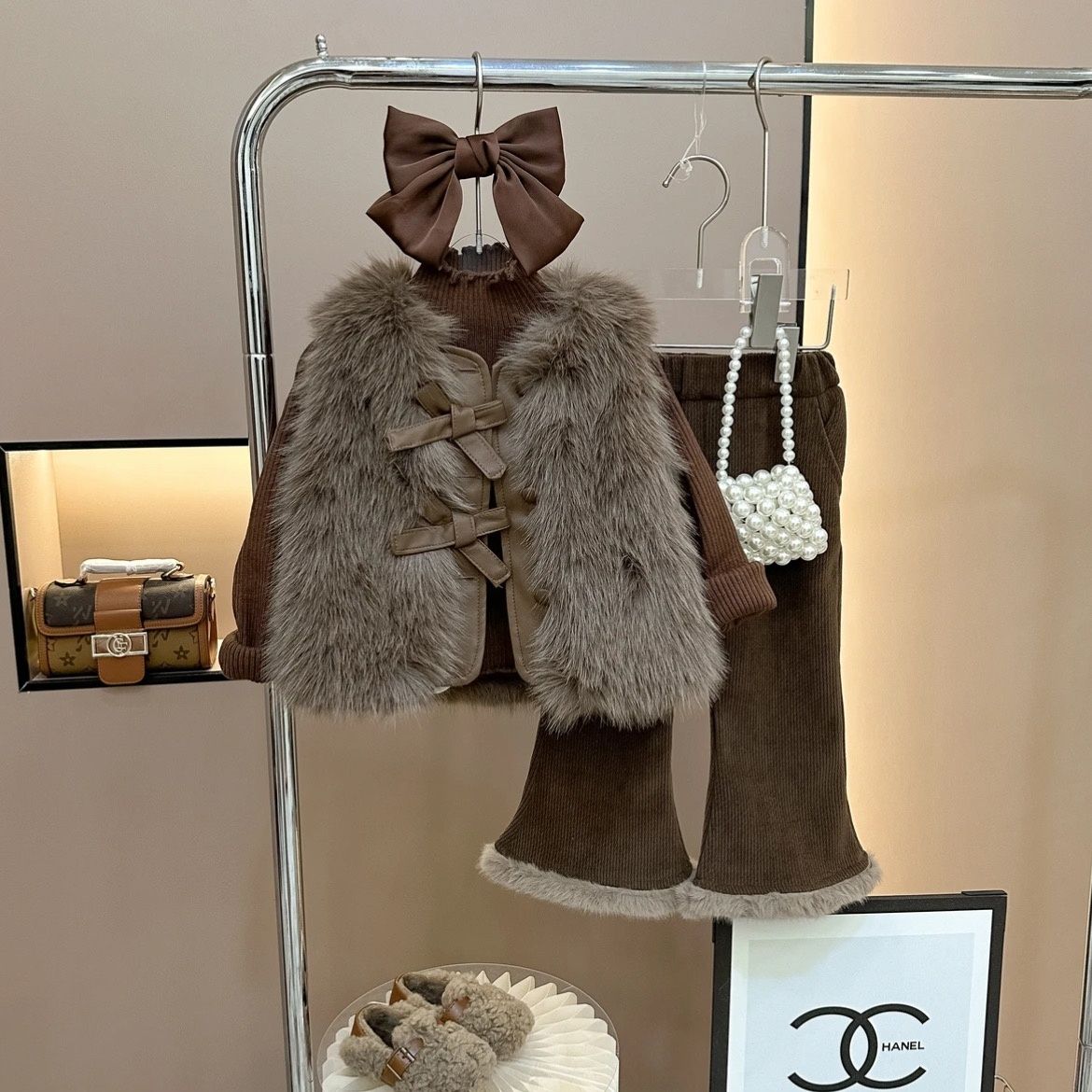 女童美拉德套装秋冬季新款韩系毛衣打底洋气马甲爆款加绒