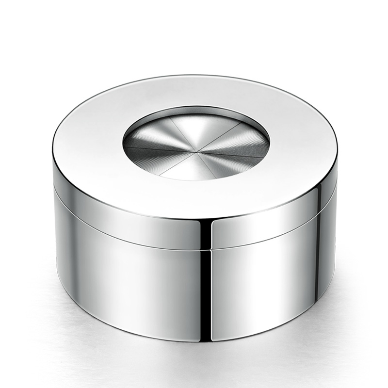 创意潮流烟灰缸不锈钢封闭式带盖防飞灰烟灰缸