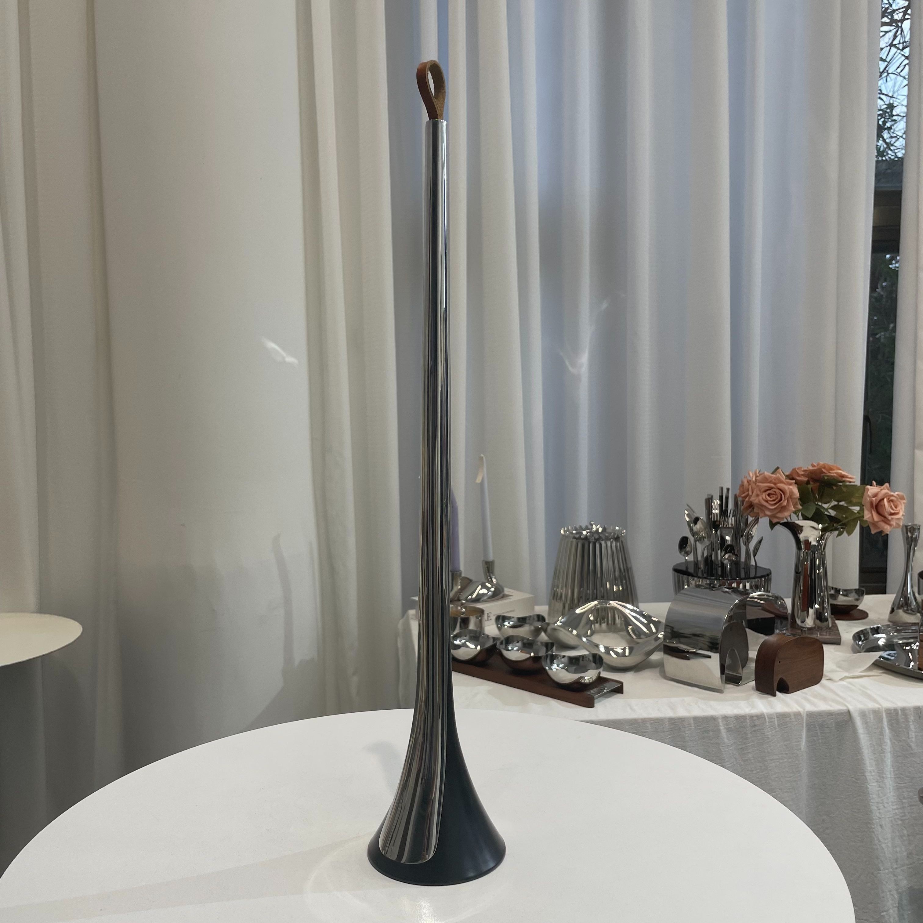 轻奢北欧胡桃木自立式鞋拔子长柄家用不锈钢鞋厅玄关高档