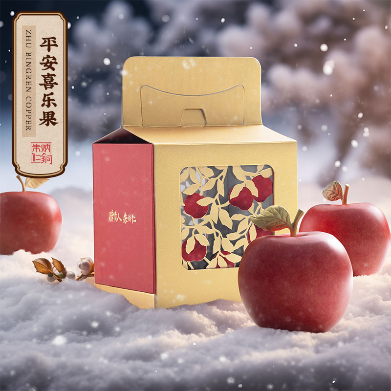 朱炳仁【平安喜乐果】日用创意精致苹果铜艺摆件精美赠人礼品