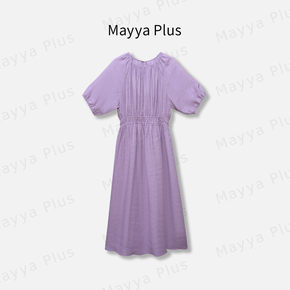 【素颜女神】Mayya Plus时尚新品轻奢气质显瘦款梭织连衣裙32427059
