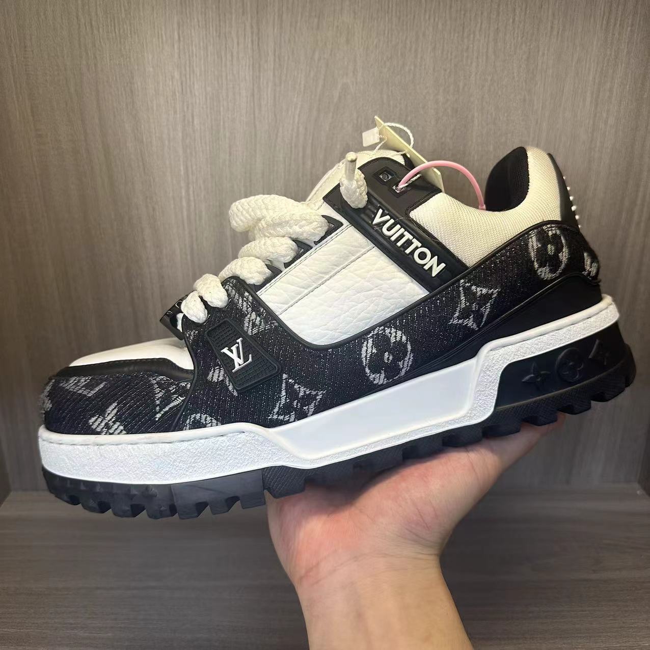 LV路易威登黑白牛仔胖丁trainer Maxi 潮鞋无配件 成色自定义