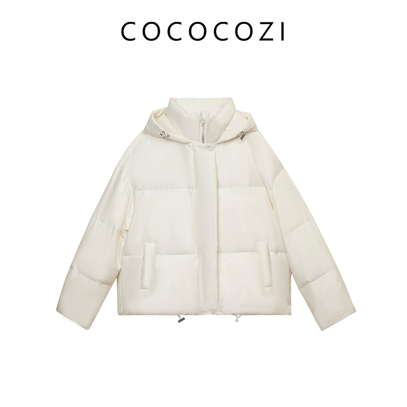 秋冬新款丝毛白鹅绒鹅绒服气质通勤短款女234CO073Y