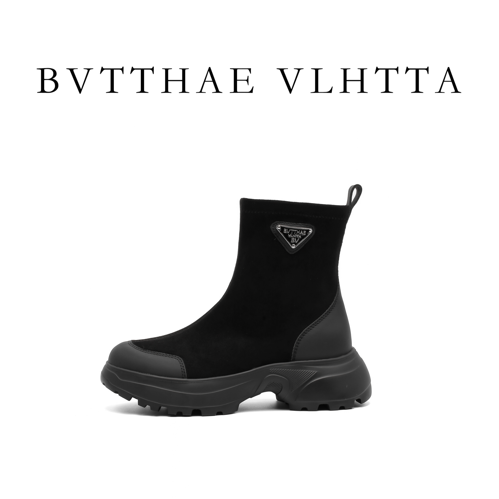 【官方正品】【5G防伪芯片】BV 女士弹力丝绒真皮休闲百搭爆款靴