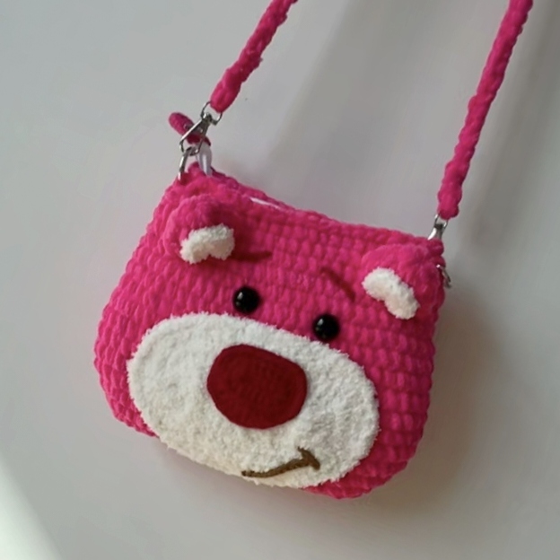 手工毛线编织包冰条线斜挎包卡通可爱斜挎包单肩包