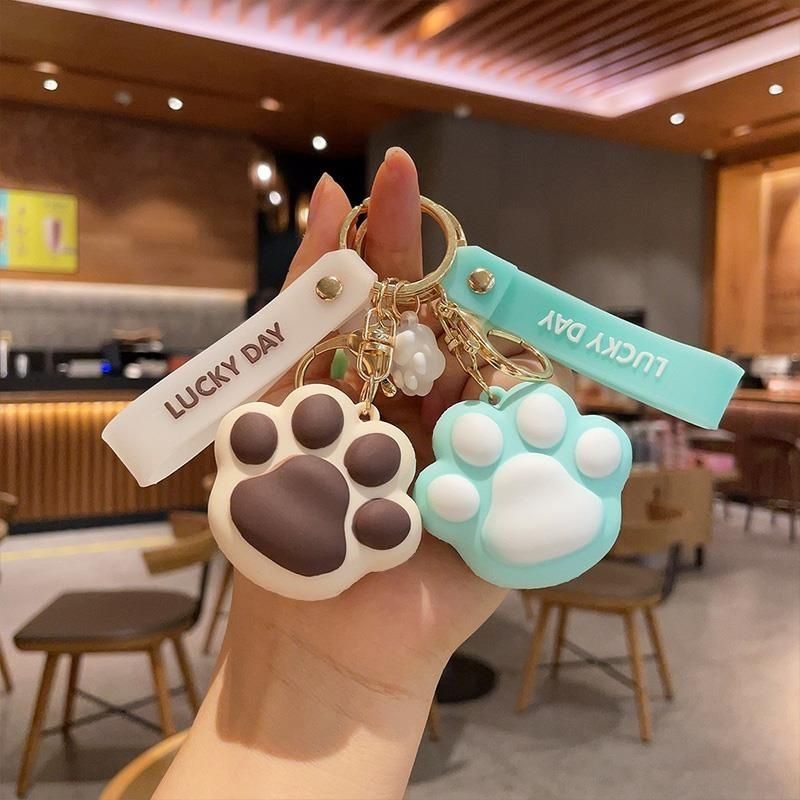 卡通创意猫爪钥匙扣女可爱少女心钥匙链汽车挂饰书包挂件毕业礼物