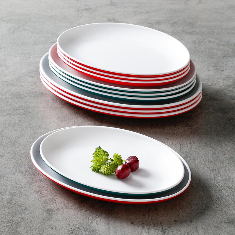 密胺材质餐具盘子商用仿瓷椭圆形餐盘餐厅饭店酒店专用盘鱼盘菜盘