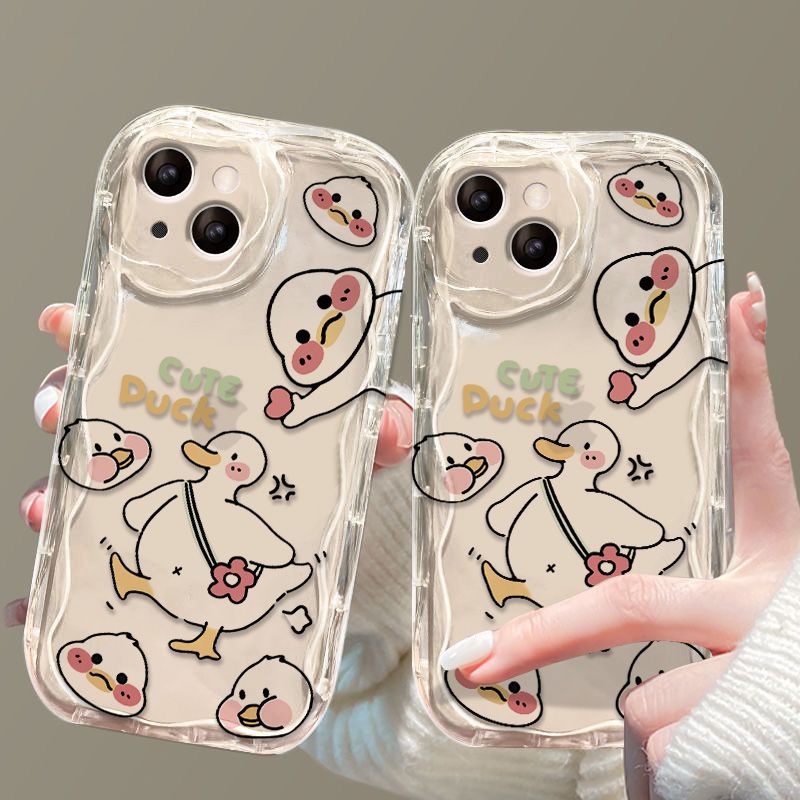 可爱小鸭苹果13手机壳iphone12/11软壳14/15plus华为荣耀OPPOVIVO