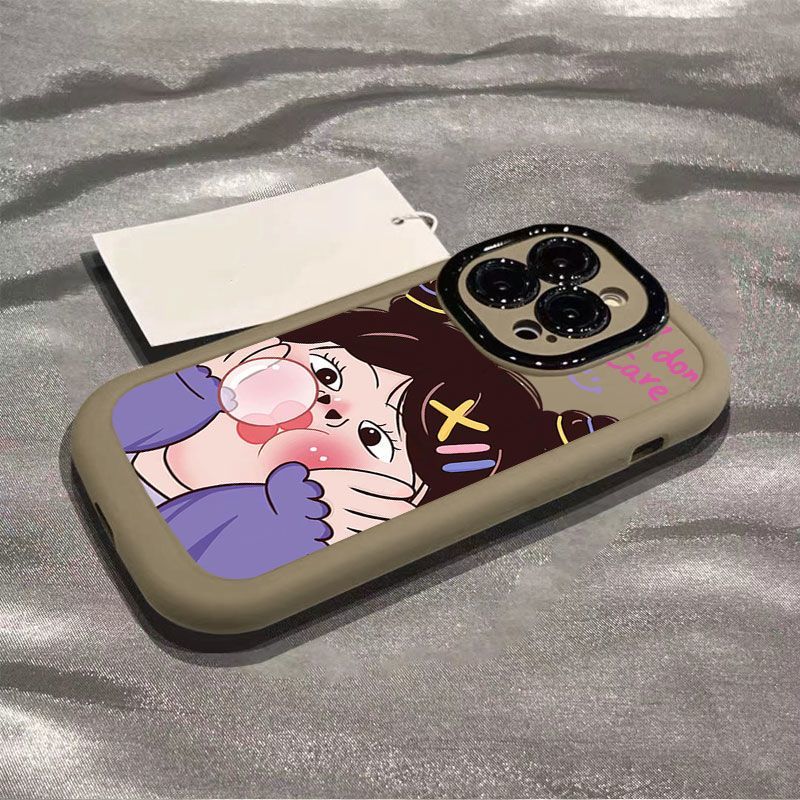 卡通嘟嘴女孩iPhone15/14ProMax手机壳苹果13/12/11全包XS/XR软8P