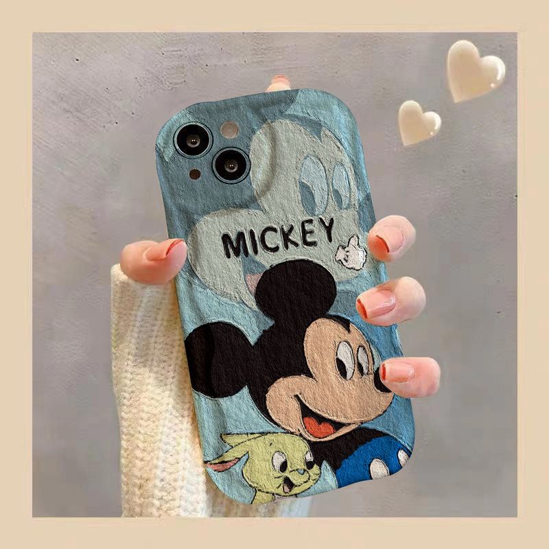 油画米奇适用iphone15苹果14手机壳13promax华为vivo小米oppo软套