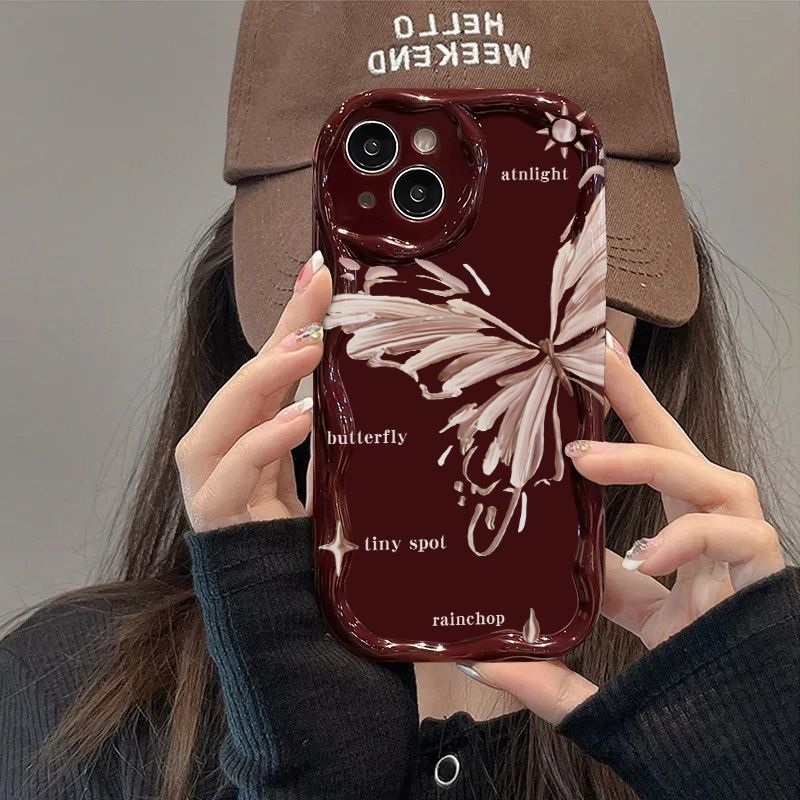 高级感蝴蝶iPhone15/14苹果13pro手机壳华为/荣耀/oppo/vivo/小米