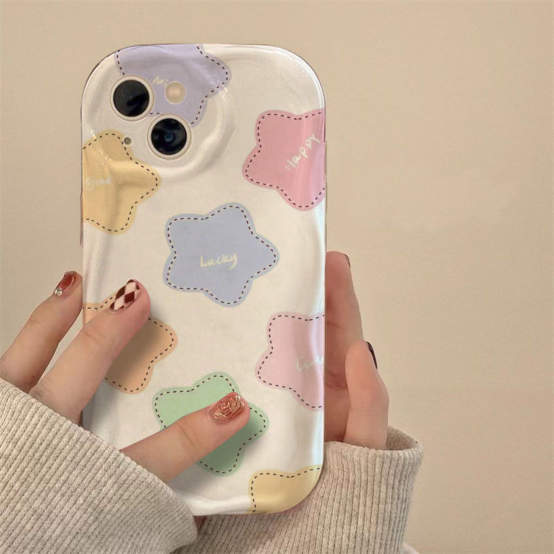 苹果15手机壳缤纷五角星iPhone14/13promax软华为/荣耀/oppo/vivo