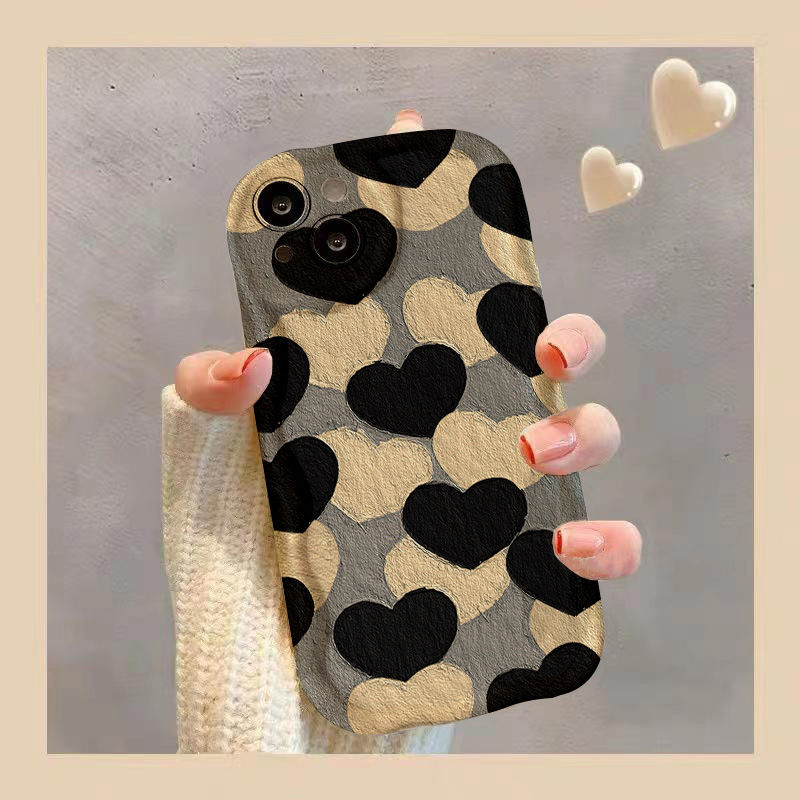 油画爱心适用苹果15/14手机壳11iphone13pro软12华为vivo小米oppo