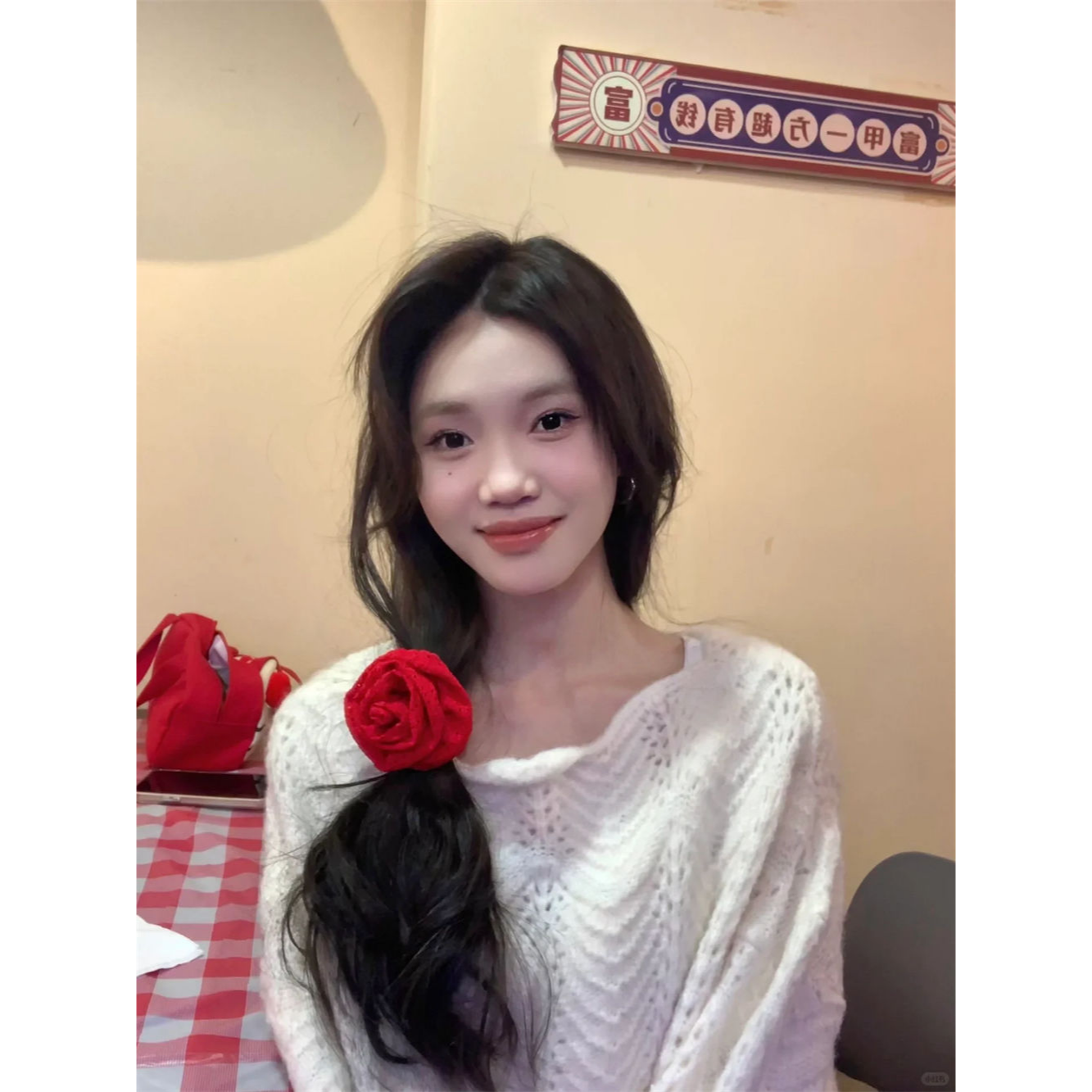 复古玫瑰花大肠圈法式复古头绳女ins网红发圈冷淡风皮筋头花头饰