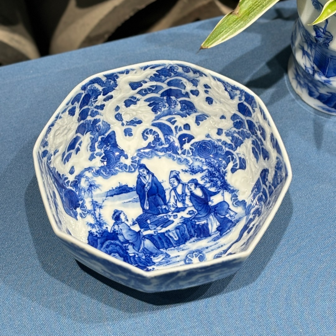 【秋拍同款】九龙雕刻十八学士八方杯—朗谷