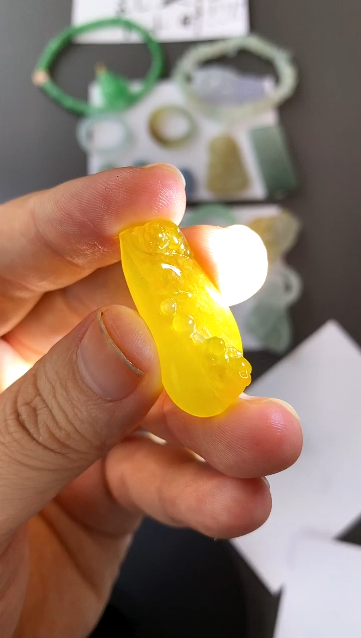 【闪购商品】定制翡翠18K金镶嵌挂件