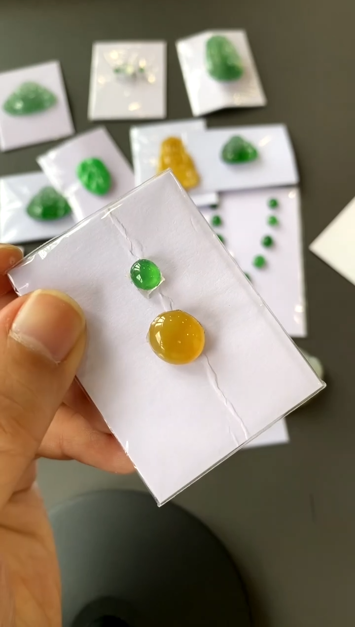 【闪购商品】定制翡翠银S925镶嵌蛋面一套