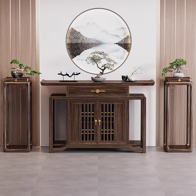 新中式玄关柜玄关桌玄关俺台轻奢客厅家用简约大容量隔断禅意门厅