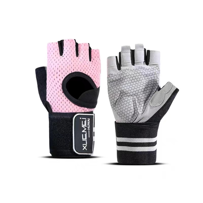 运动健身手套女防起茧半指健身护腕露指运动手套起茧透气手套耐磨