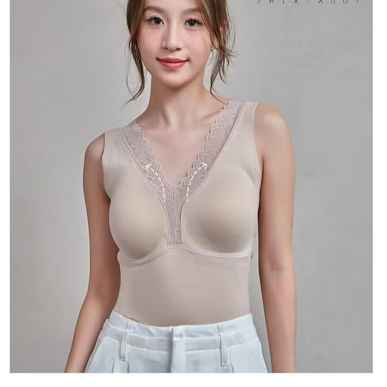 蕾丝无痕一体式背心