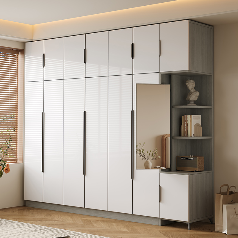 ENF级衣柜家用平开门简约现代柜子18mm加厚实木欧松板储物大衣橱