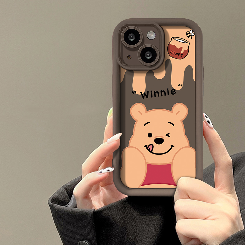 适用iPhone15手机壳苹果14promax新款13磨砂12肤感11卡通xr小熊xs