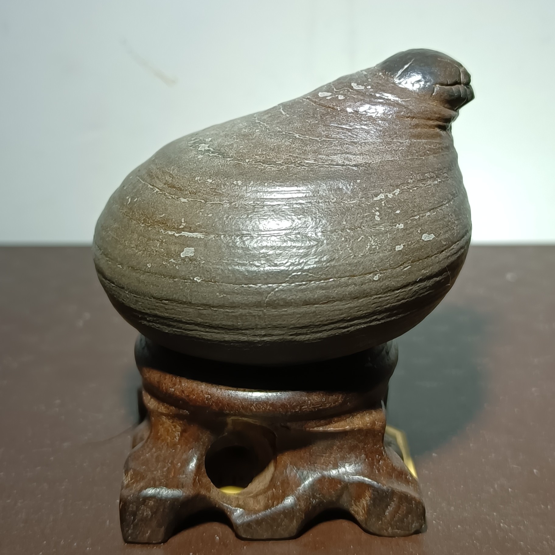 龟纹石手把件，小摆件