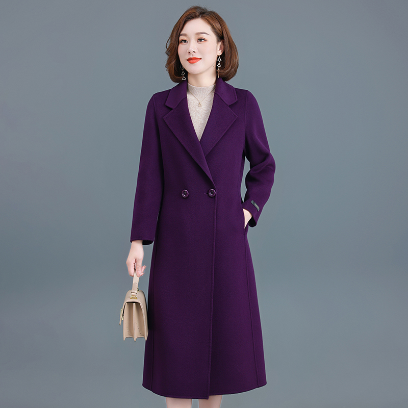 双面羊绒大衣女2025秋冬新款中老年妈妈洋气纯羊毛呢高端长款外套