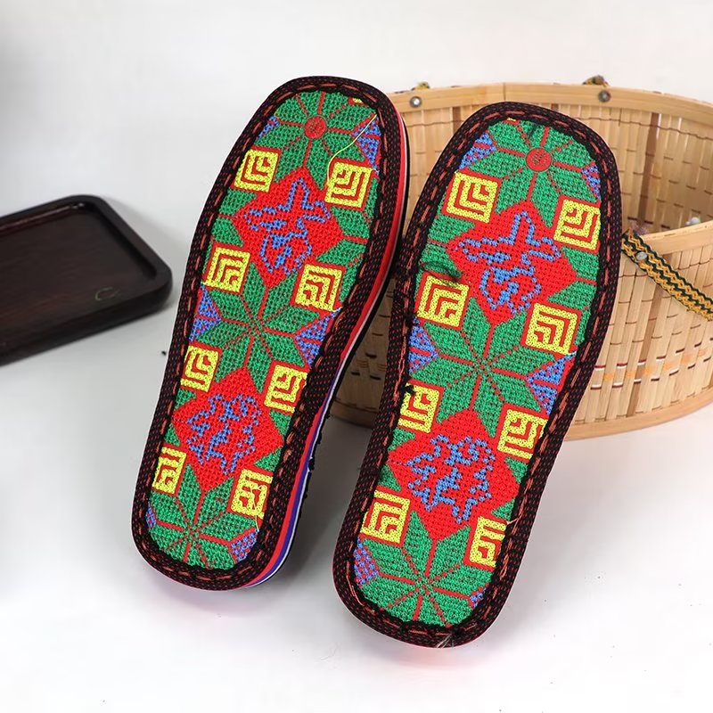 十字绣鞋底，多层贴合，防滑耐磨，手工编织室内拖鞋棉鞋底勾鞋子底