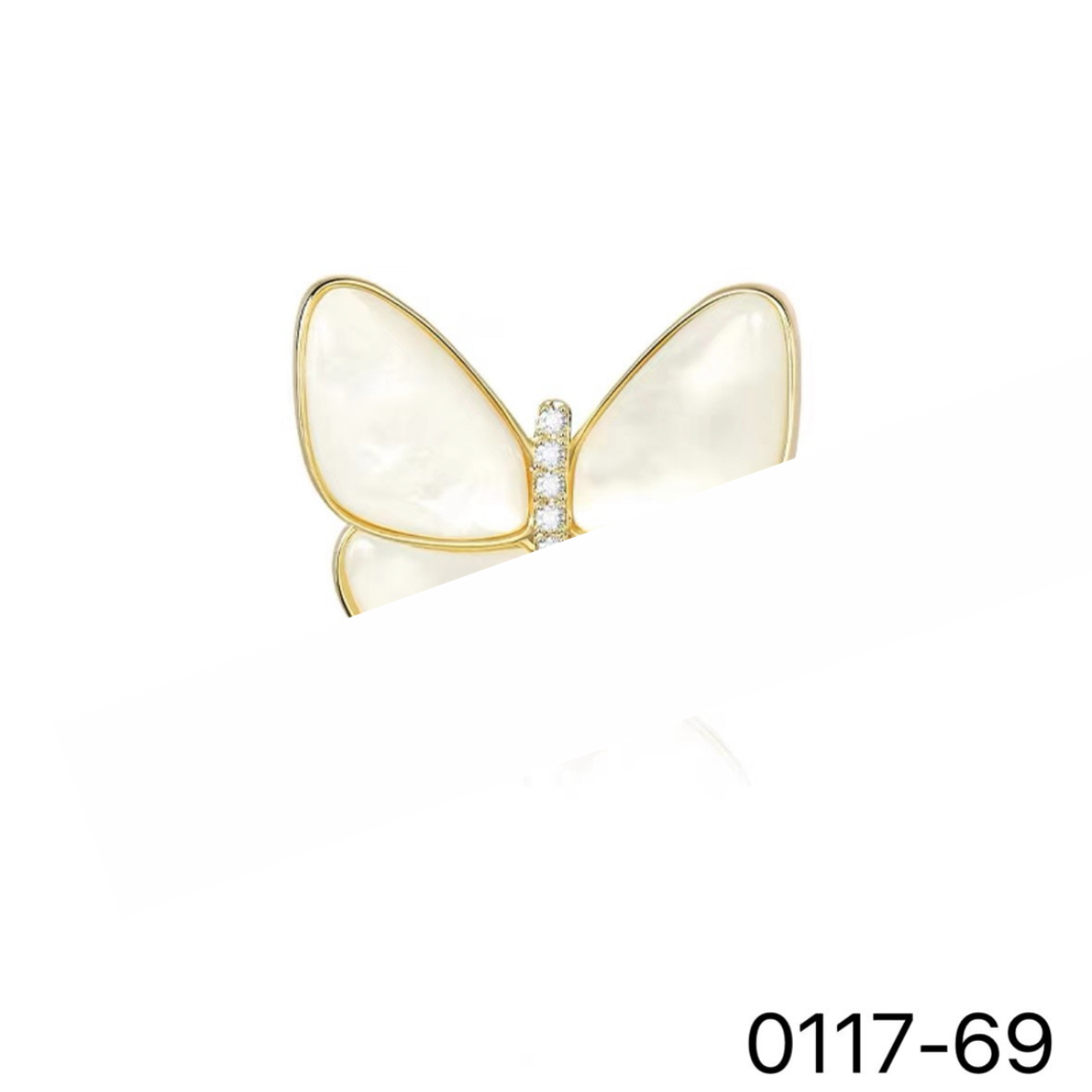 0117白蝴蝶时尚金色精致奢华胸针