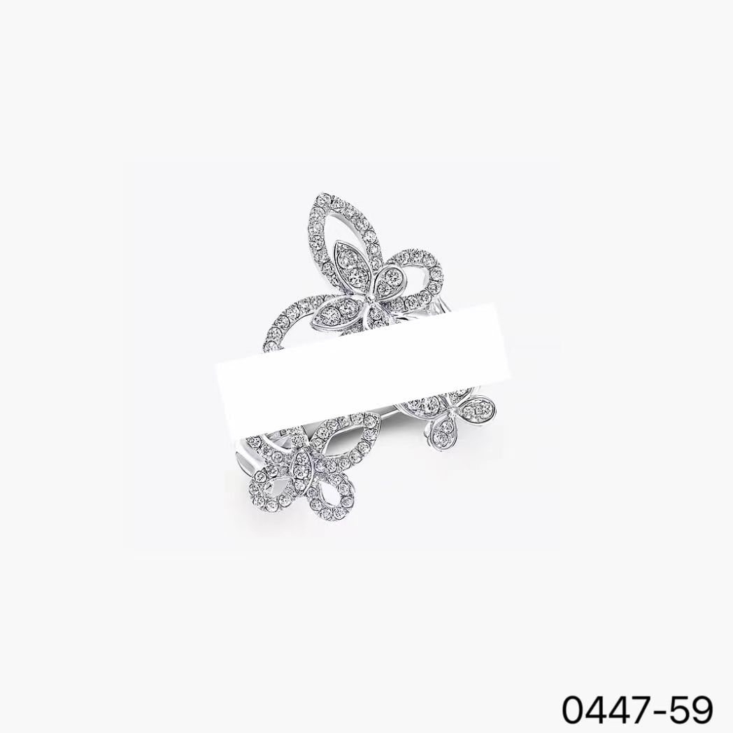 铜合金戒指 0447轻奢时尚三重奏幻影蝴蝶百搭小众简约气质戒指