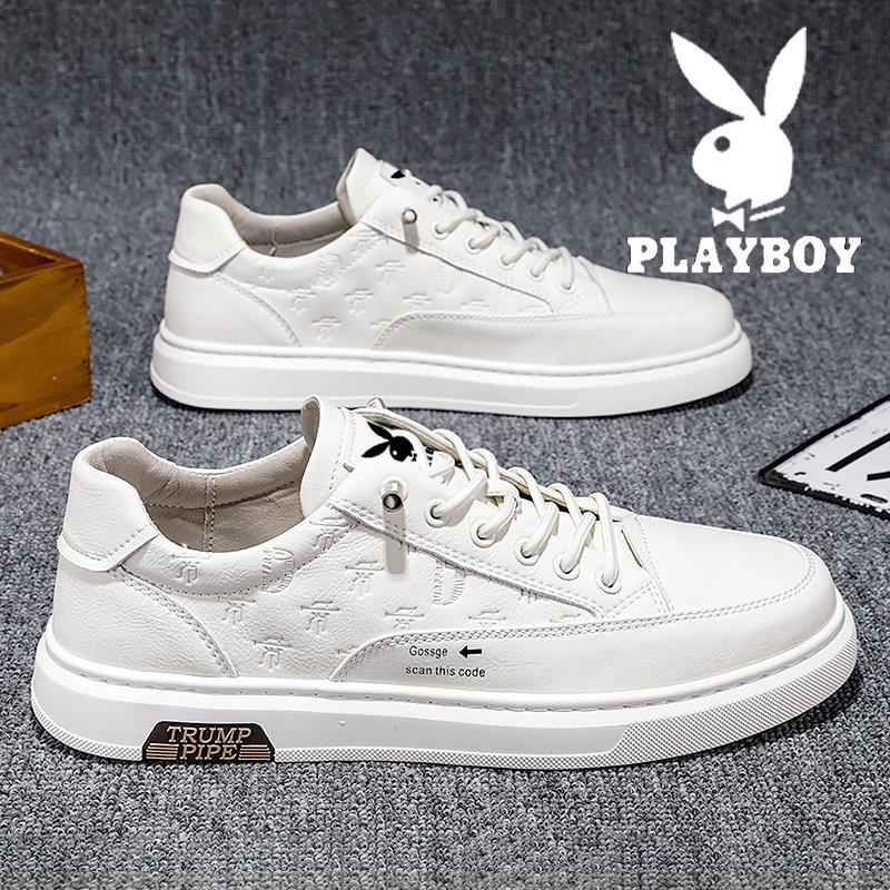 PLAYBOY男鞋2024冬季新款透气欧洲站小白鞋男百搭运动休闲板鞋男