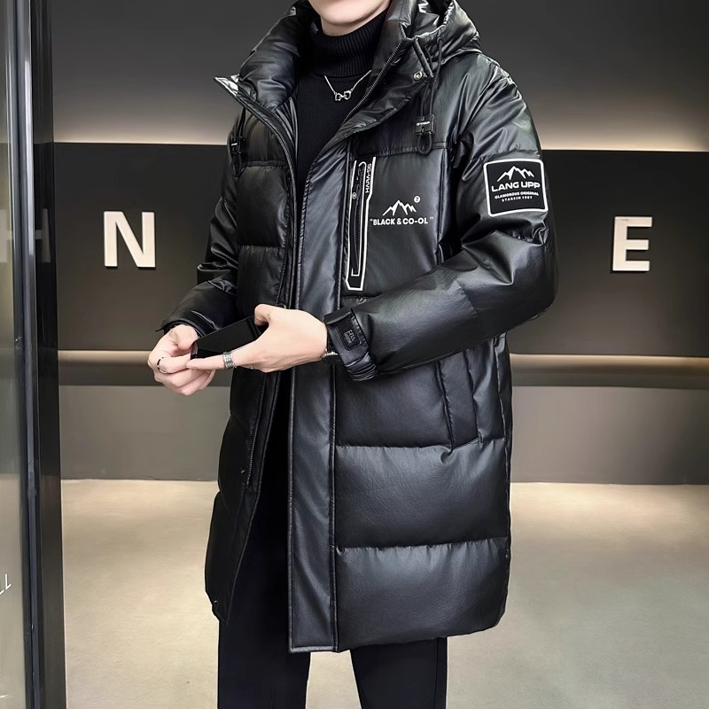 连帽羽绒服男中长款冬季加厚保暖2024新款高级感时尚休闲男装外套