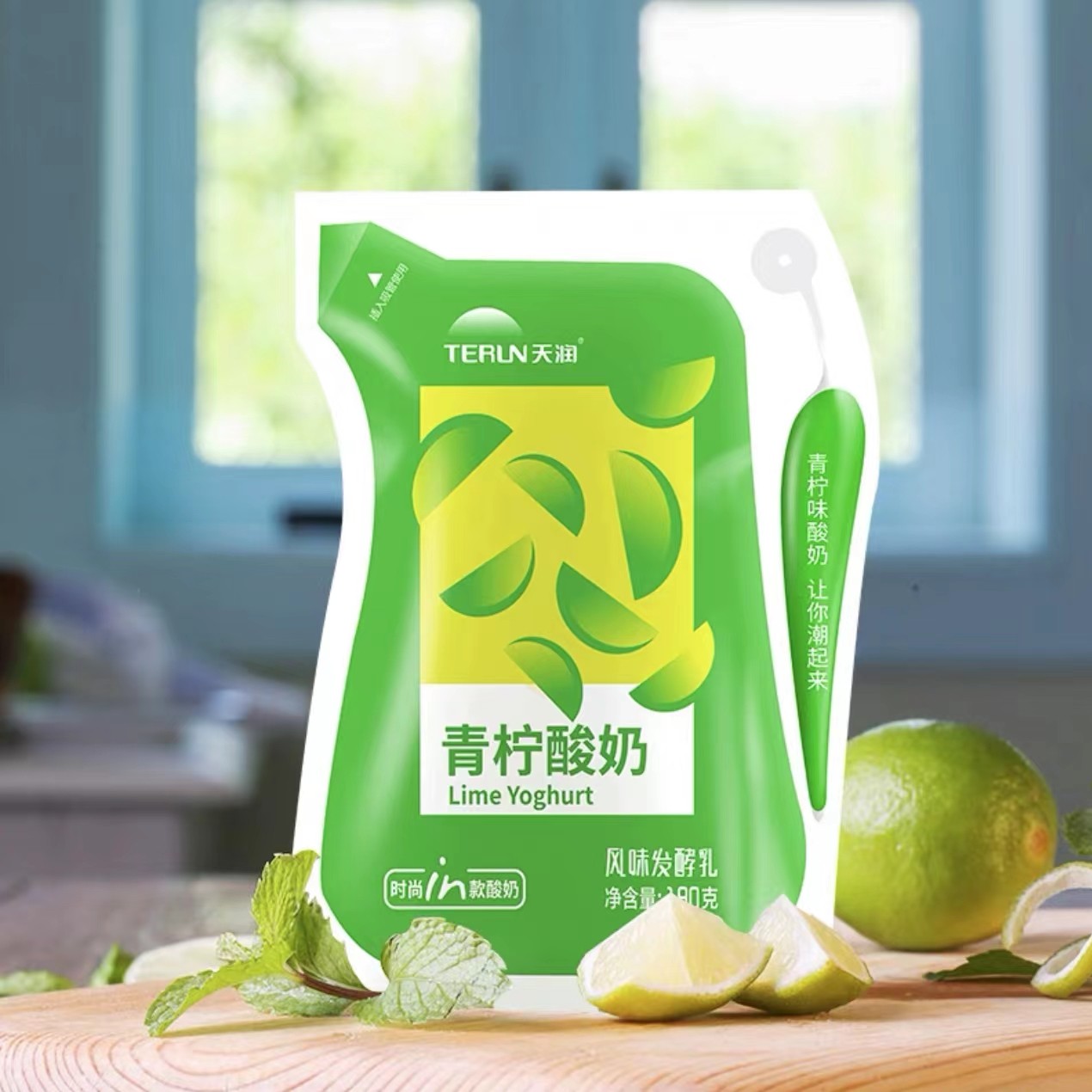 TERUN/天润新疆酸奶青柠风味优质营养方便时尚风味酸奶180g*12/箱
