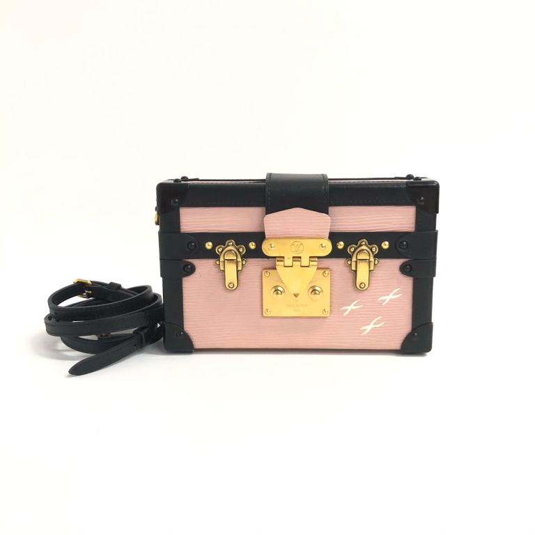 安洁利严选  LV粉色水波纹硬盒子单肩包 WH411305