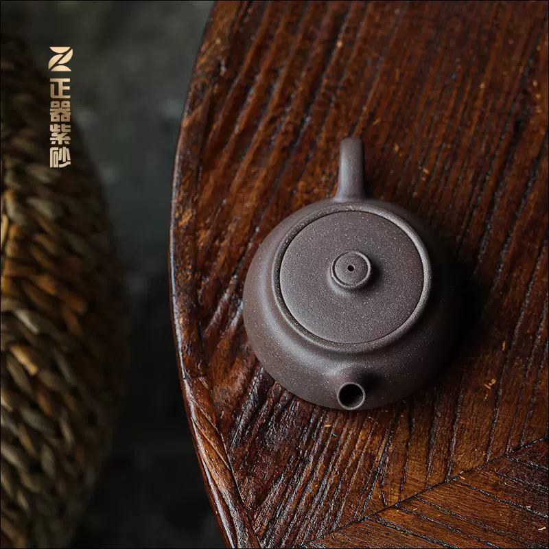 小品宜兴原矿天青泥纯全手工紫砂壶 高端茶器 素版 小金鼓11054