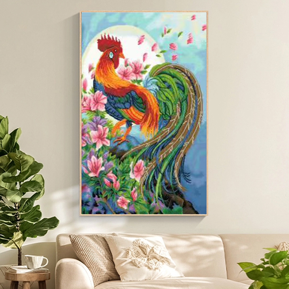 【吉星高照（满钻圆钻）】69*107CM 客厅玄关钻石画DIY装饰画8298