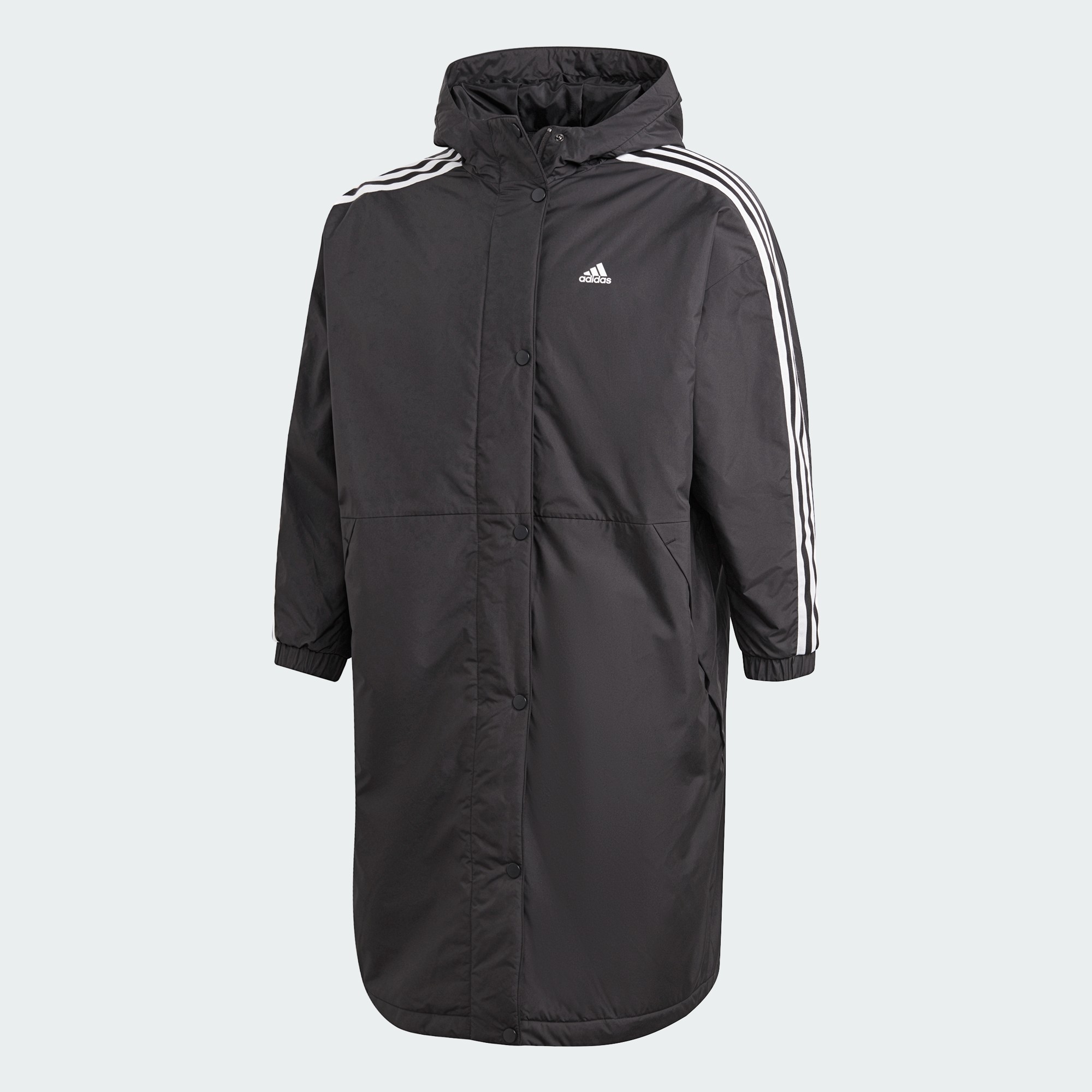 Adidas阿迪达斯正品女款长款连帽保暖户外运动棉服 GF0025